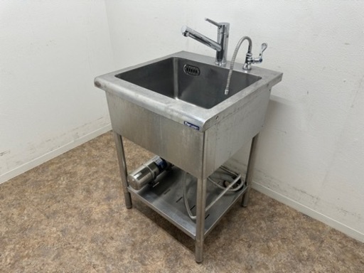 マルゼン　ＭＡＲＵＺＥ　業務用　１槽シンク流し台　蛇口付き　浄水器付き　飲食店　Ｗ６００ｘＤ６００ｘＨ８５０ｍｍ