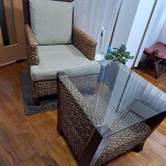 アジアン籐家具テーブル椅子