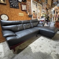 D1007 カウチソファ 黒 