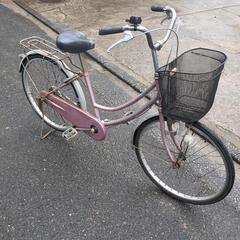 ミヤタ24インチ 薄ピンク色 自転車 LEDライト ママチャリ