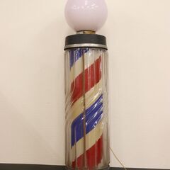 【ジモ取引終了10/14】≪ZU711ジ≫ 点灯OK サインポール 壁付け型 店舗用品/理美容用品 理容室 レトロ 回転不可/現状品