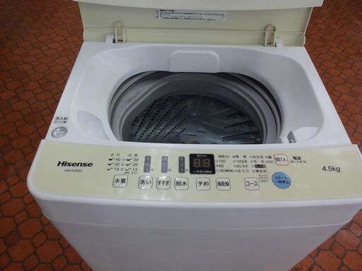 ID 040501　洗濯機4.5K　ハイセンス　２０２１年　HW-E4503