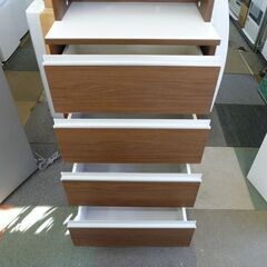 幅54㎝ キッチンボード 奥行40×高さ181㎝ スリム 食器棚 レンジボード キッチン収納 ブラウン 茶 札幌 北20条店