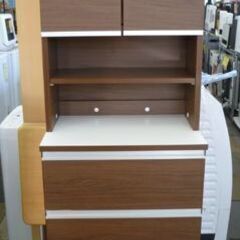 幅54㎝ キッチンボード 奥行40×高さ181㎝ スリム 食器棚 レンジボード キッチン収納 ブラウン 茶 札幌 北20条店