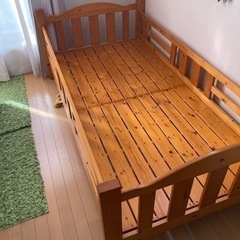 木製2段ベッドフレーム上段のみ