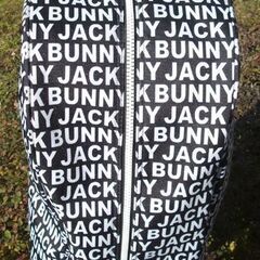 使用感少なめ　ジャックバニー キャディバッグ ロゴ 総柄 2021年モデル ブラック×ホワイト 9.0型 46インチ 5分割　黒地×白ロゴ 総ロゴ　☆ PayPay(ペイペイ)決済可能 ☆ 札幌市 豊平区 平岸 平岸店