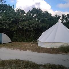 美品ワンポールテント グランピングにも