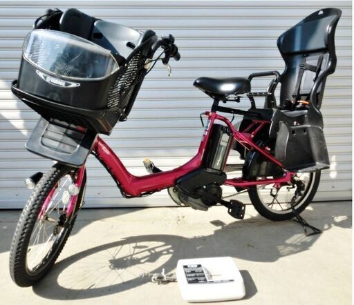 ヤマハ　電動アシスト自転車　PAS Kiss　動作良好　バッテリーフルチャージ　3人乗り対応　PM26K　ピンク　パスキス　電動自転車　YAMAHA