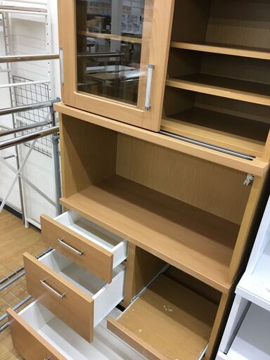 ☆ジモティ割あり☆ パモウナ 食器棚 ホワイト H206×W120×D50