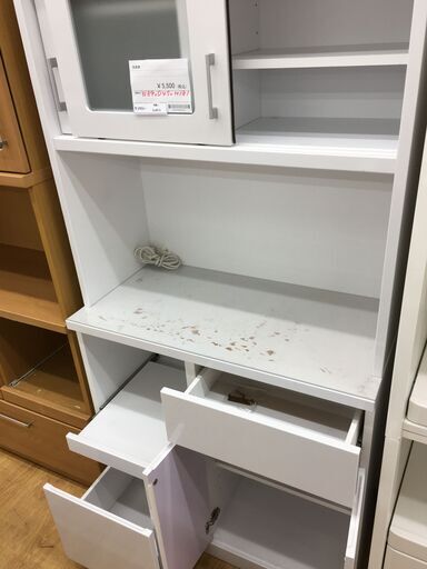 リユースのサカイ栃木店★ジモティ割あり★  食器棚 ホワイト W58.7×D43.5×H175.5 クリーニング済み TC12279 リユースのサカイ栃木店☆ジモティ割あり☆ 食器棚 アイボリー W75.2