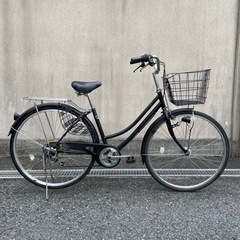 【お譲り先決定】大型カゴ27インチ6段自転車　整備済み
