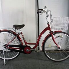 D131 ☆限定特価☆ 中古自転車 プロムナード【 26インチ 赤 軽快車