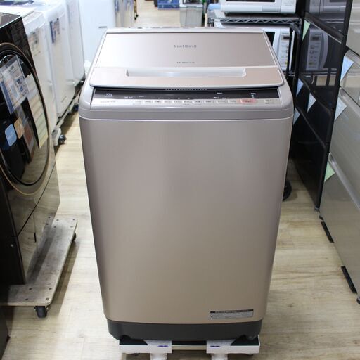 S770)全自動洗濯機 HITACHI BW-V100C 2019年製 10kg ビートウォッシュ ナイアガラビート洗浄 ビートウィングX シャンパン