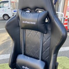 ゲーミングチェア EXRACING オフィスチェア 黒 💳自社配送時🌟代引き可💳※現金、クレジット、スマホ決済対応※【送料に設置込】