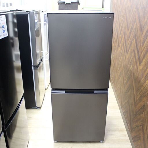 S772)冷凍冷蔵庫 SHARP SJ-D15H-H 2022年製 2ドア 152L つけかえどっちもドア 大容量冷凍室 マットダークグレー