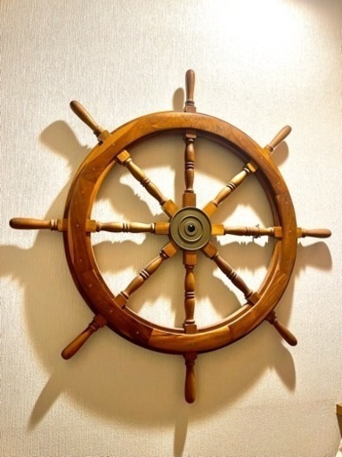 操舵 船舵 アンティーク オブジェ SHIP RUDDER ラットハンドル 操舵輪