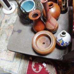花瓶各種 木製陶器 竹編みなど7個セット