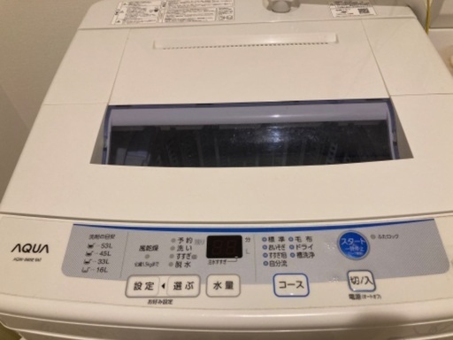 洗濯機　送料込み　2016年　AQUA AQW-S60E(W