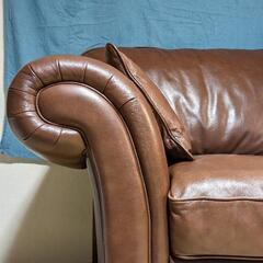 ローラアシュレイ モーティマ 本革 2シーターソファ