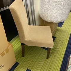 木製ファブリック椅子2個セット