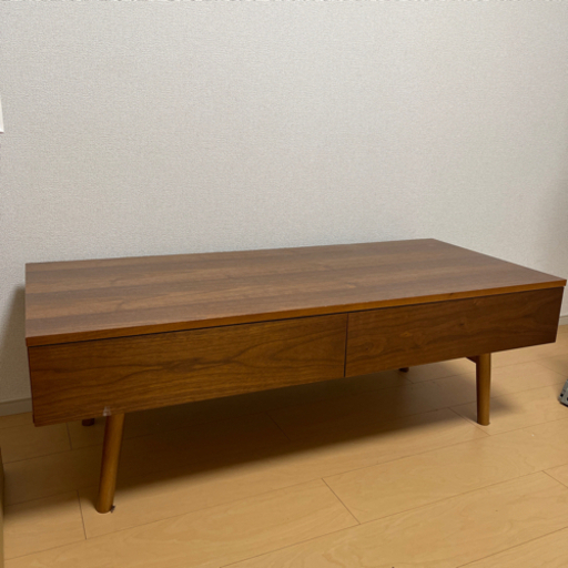 木製　ローテーブル　収納付き