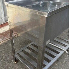 業務用 1槽シンク 二口蛇口付き 幅800×奥460×高さ800(mm) 作業台付きシンク 右シンク 台付シンク 流し台 厨房機材 手洗い場 一層 1層