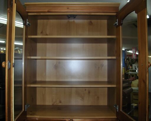 R304 天然木 カントリー調食器棚、キッチン棚、幅80cm Used