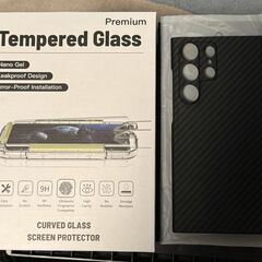 Galaxy s23 Ultra用 カーボンケース 保護ガラス