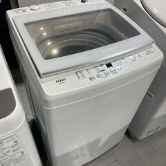 ☆AQUA☆ 8kg洗濯機 タテ型 2022年 AQW-V8M（W) ガラストップ ホワイト