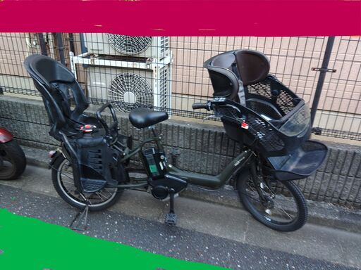 203土日もお子様と土足のまま、いろいろなタイプの電動自転車のご試乗可能です。  バカ良心的な電動自転車屋　安心の無料保証、点検サービス付き  ２０インチ、チャイルドシート、２人乗り、３人乗り、１人乗り電動自転車  電動自転車・リサイクル専門店　　ご試乗をしてから、ご購入できます。  後ろチャイルドシートをかごに変更して、１人乗りにもできます。  バッテリーは新品の９０％以上の性能です。  １回の充電で３０Ｋｍ以上走行可能でコンディション良好です。  電動自転車、在