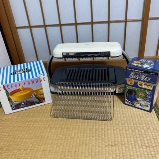 【新品未使用あり】遠赤外線グリラー、ステンレスランチジャー、チーズフォンデュセット、おまけ付き