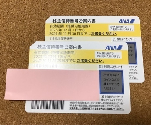 ANA株主優待✖️２枚【有効期限23.5.31】