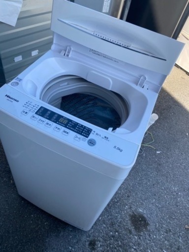 北九州市内配送無料　保証付き　2020年　洗濯機 縦型 一人暮らし 5.5kg 簡易乾燥機能付洗濯機 ハイセンス Hisense HW-K55E コンパクト シンプル 時短機能付 予約機能付