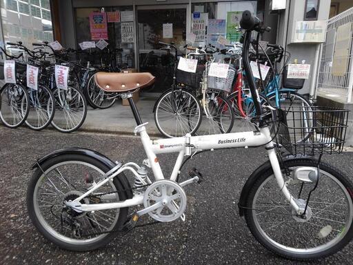 中古自転車3321 前後タイヤ新品！ 折り畳み 20インチ 6段ギヤ