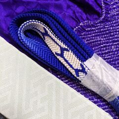 紫絞りの帯揚げ帯締め重ね衿のセット