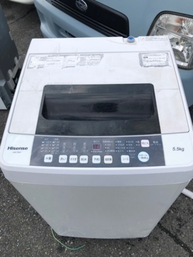 福岡市内配送無料　2019年　ハイセンス 全自動 洗濯機 5.5kg HW-T55C 本体幅50cm 最短10分洗濯 ふたり暮らし ホワイト/ホワイト