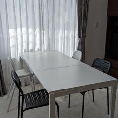 美品　IKEA　伸長式ダイニングテーブル 最大180cm