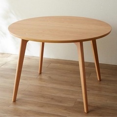 円形ダイニングテーブル　＜直径約110cm＞+椅子2脚付