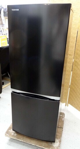 【恵庭】東芝　ノンフロン冷凍冷蔵庫　GR-S15BS　2020年製　153L　2ドア　ブラック　中古品　PayPay支払いOK！