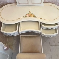 イタリア　アンティーク　ドレッサー　三面鏡　