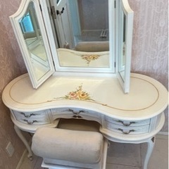 イタリア　アンティーク　ドレッサー　三面鏡　