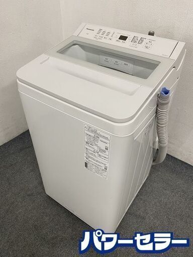 高年式!2022年製! パナソニック/Panasonic NA-FA7H1-W 全自動洗濯機 7kg ホワイト ガラストップ クリアウィンドウ 中古家電 店頭引取歓迎 R7705