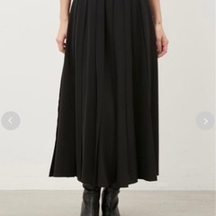 ウエストゴムワイドプリーツロングスカート