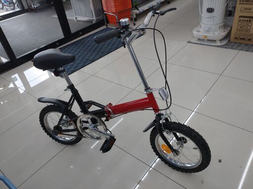 【折りたたみ自転車/14インチ自転車/コンパクト/赤/レッド】