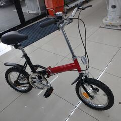 【折りたたみ自転車/14インチ自転車/コンパクト/赤/レッド】