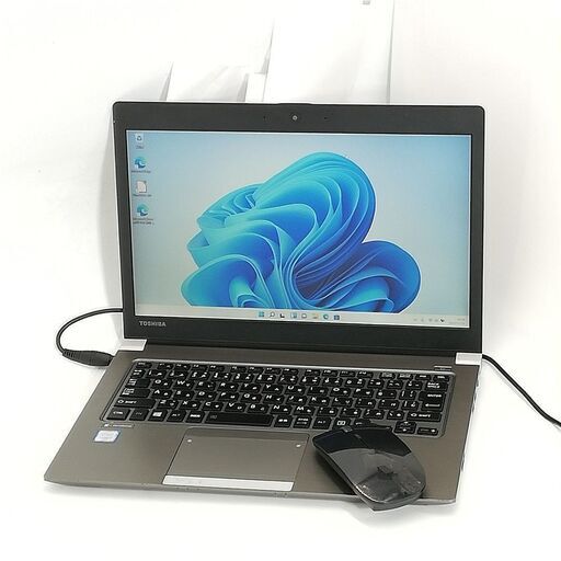 送料無料 新品無線マウス付 高速SSD 13.3型 ノートパソコン 東芝 R63/B 中古良品 第6世代 i3 8GB 無線 Wi-Fi Webカメラ Windows11 Office