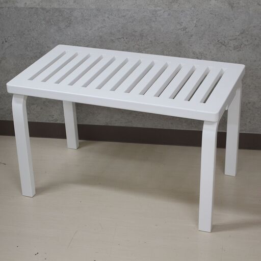 S188)【参考9.6万】artek/アルテック ベンチ 153B ホワイト バーチ材 幅73cm Alvar Aalto/アルヴァーアアルト