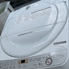 送料・設置込み 洗濯機 7kg SHARP 2019年