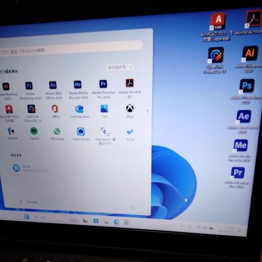 東芝ノートPC core i7 Windows11 office illustrator Autocad メモリ8G 新品SSD