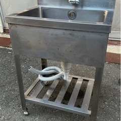 業務用 1槽シンク 蛇口付き 幅600×奥450×高さ800+90(mm) 流し台 一層  